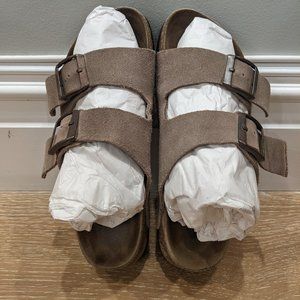 Birkenstock Basic Newark Nubuck Leather Slide Sandals 37